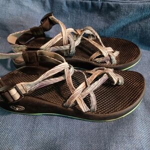 Chaco Green and Black Sandals